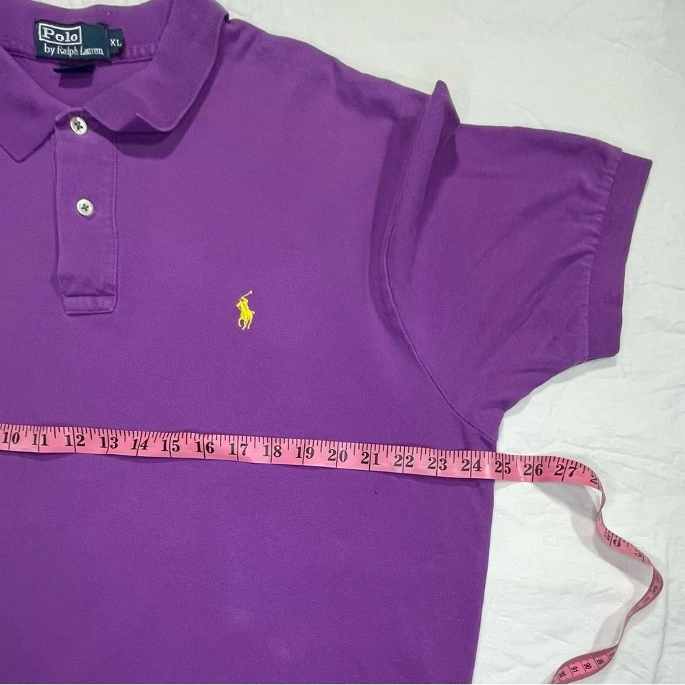Polo Ralph Lauren Purple Short Sleeve Polo Shirt Men's XL Yellow Pony Logo